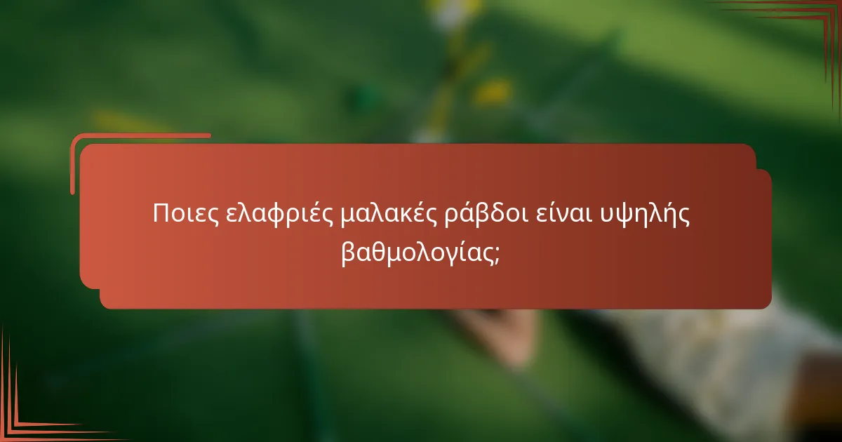 Ποιες ελαφριές μαλακές ράβδοι είναι υψηλής βαθμολογίας;