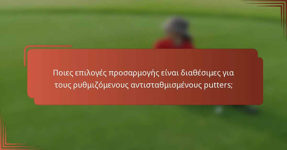 Ποιες επιλογές προσαρμογής είναι διαθέσιμες για τους ρυθμιζόμενους αντισταθμισμένους putters;