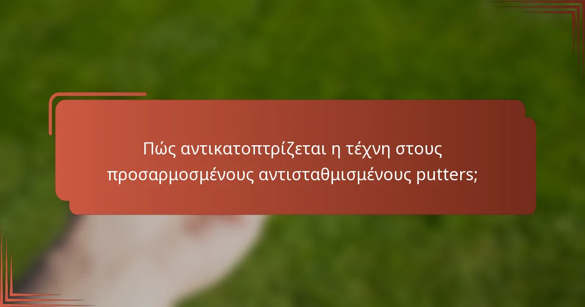 Πώς αντικατοπτρίζεται η τέχνη στους προσαρμοσμένους αντισταθμισμένους putters;