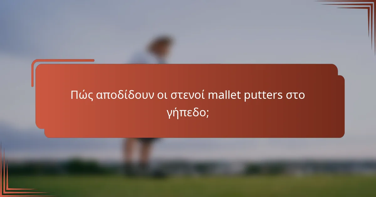Πώς αποδίδουν οι στενοί mallet putters στο γήπεδο;