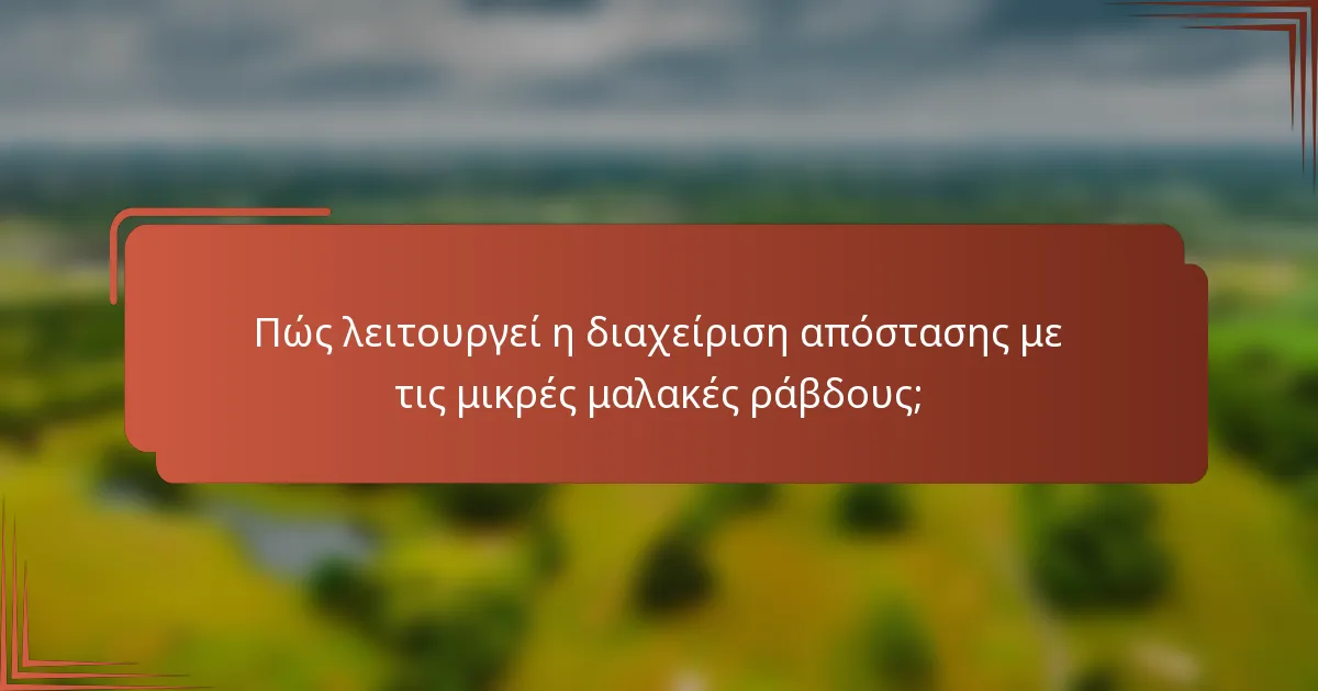 Πώς λειτουργεί η διαχείριση απόστασης με τις μικρές μαλακές ράβδους;