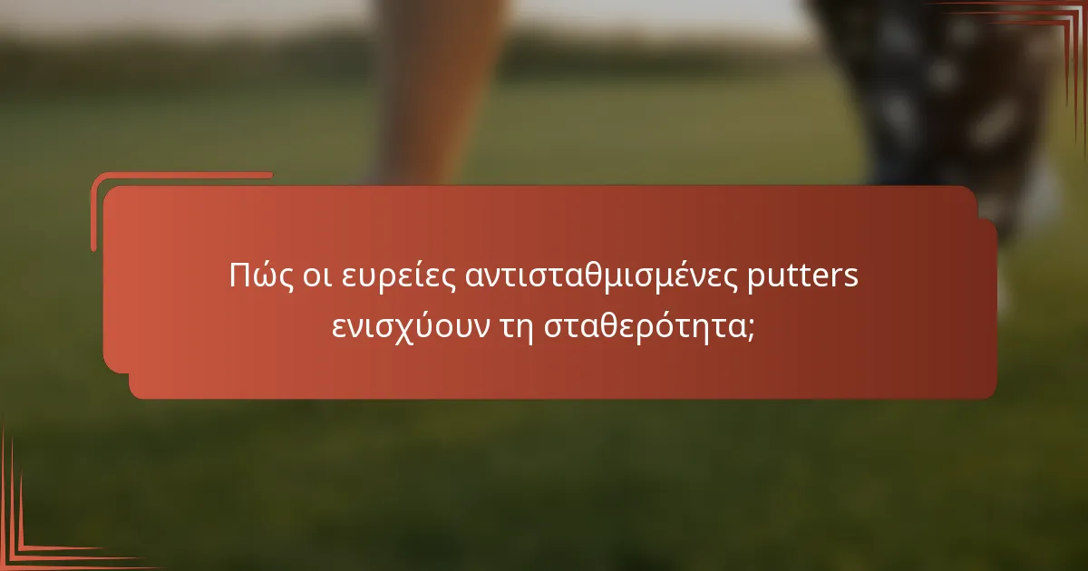 Πώς οι ευρείες αντισταθμισμένες putters ενισχύουν τη σταθερότητα;