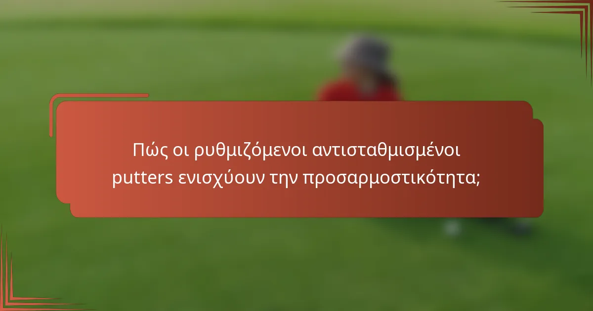 Πώς οι ρυθμιζόμενοι αντισταθμισμένοι putters ενισχύουν την προσαρμοστικότητα;