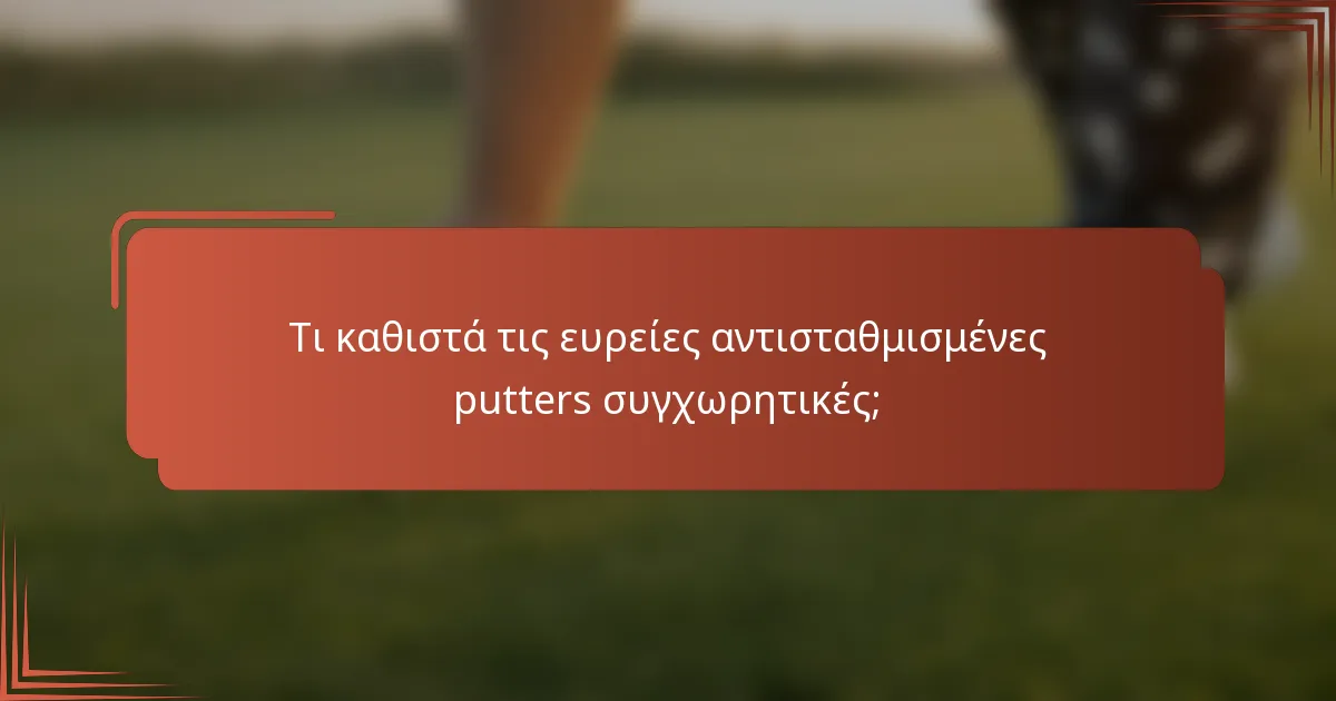 Τι καθιστά τις ευρείες αντισταθμισμένες putters συγχωρητικές;